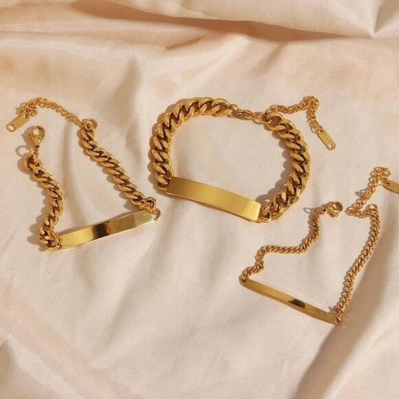 NEW Unisex PVD Gold Stainless Steel‎ 3mm ID Bracelet, Size 6.5-9” - Picture 4 of 6